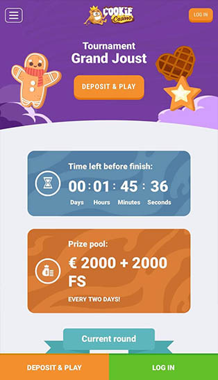 Cookie Casino tournaments page