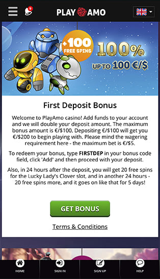 Playamo Casino Bonuses Page