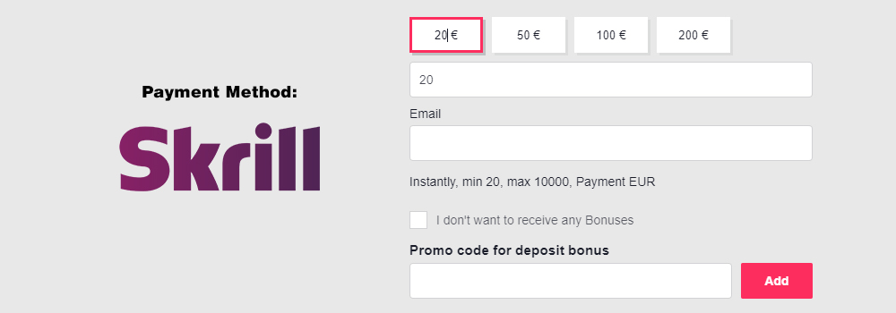 Skrill Casinos deposit and withdrawal