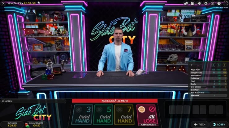 Side bet City Poker by Evolution Gaming
