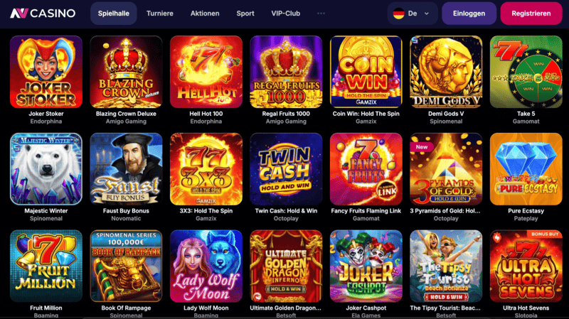 NV Casino Spielbibliothek